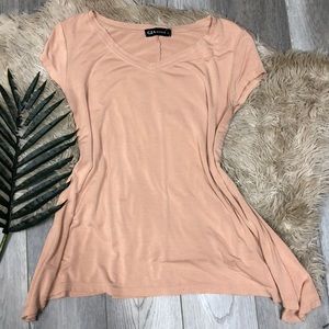 Basic asymmetrical nude top
